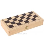 Kazetta utazáshoz sakk / dáma / ostábla fából 