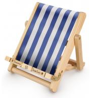 Könyv, e-könyv-olvasó és tablet tartó állvány Deckchair Bookchair Medium Stripy Blue