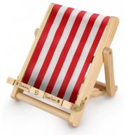 Könyv, e-könyv-olvasó és tablet tartó állvány Deckchair Bookchair Medium Stripy Red